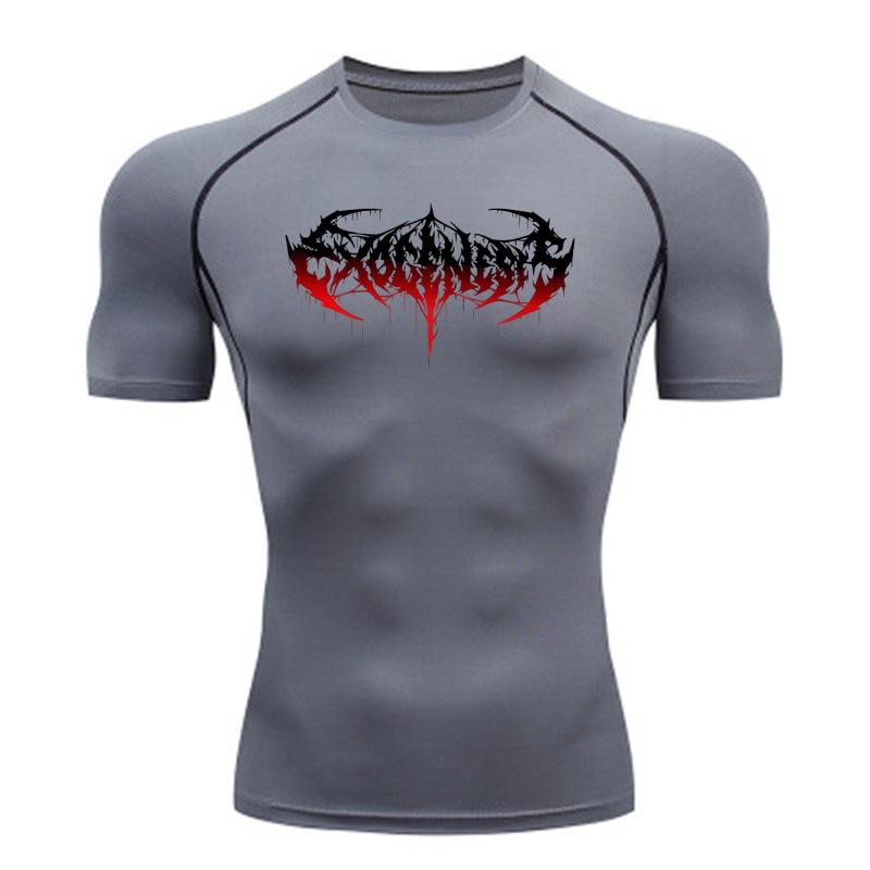 Y2K Herren Schnelltrocknendes Anime Fitnessstudio Kompressions-T-Shirt