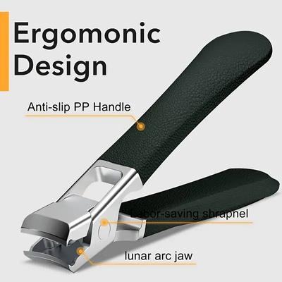 Professional Stainless Steel Nail Clippers for Thick Nails Anti-Splash Sharp Trimmer Nail Pedicure Manicure Tools for Men