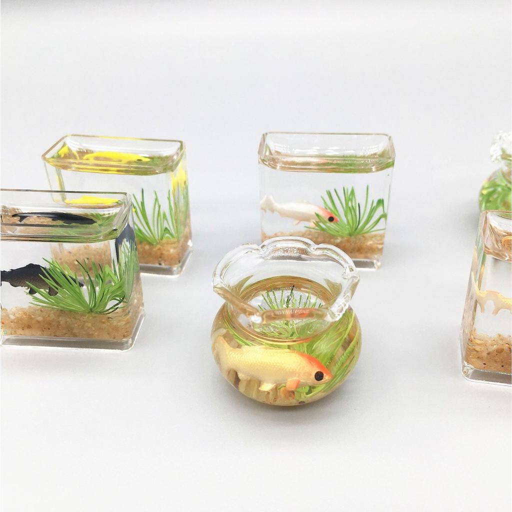 Miniaturowa miska dla lalek, miniaturowe akwarium, mała szklana miska dla złotej rybki do ogrodu wróżek, ozdoba, akcesoria do dekoracji domku dla lalek