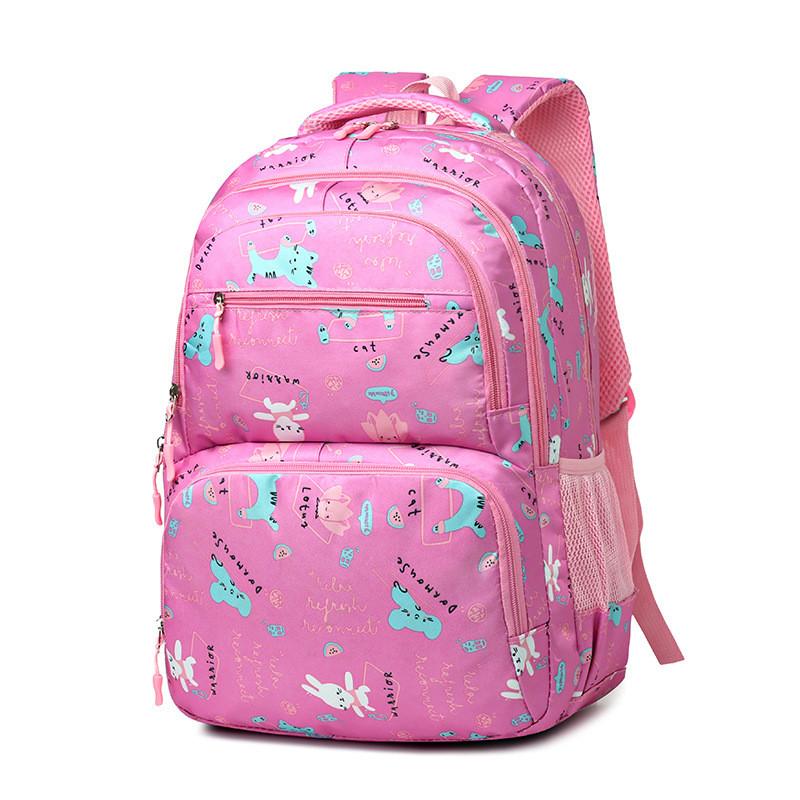 Rabbit Pattern Unisex Schoolbag Kids Backpack Compartment Breathable Lightweight