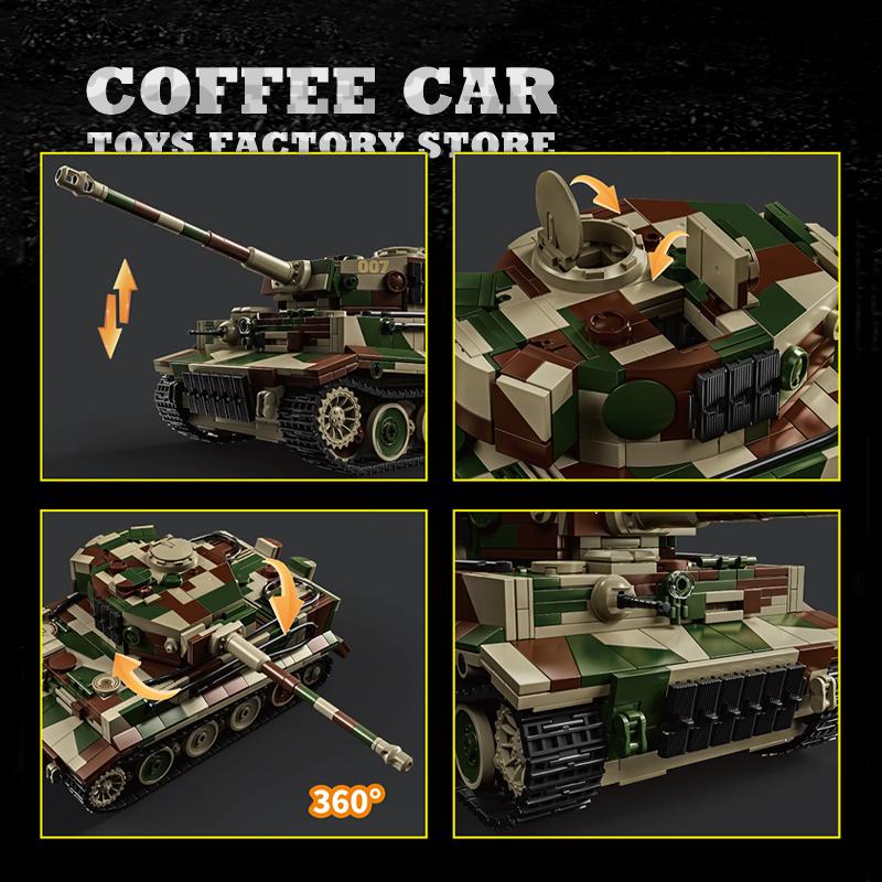 1603Pcs WW2 Military Heavy Tank Building Blocks German Armored Vehicle Bricks DIY Toys Panzer 3D Model Adult Christmas Gifts NEW