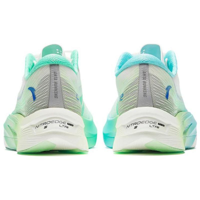 Anta C202 5 GT Fabric Cushioning, Wear Resistant Low Top Marathon Running Shoes Men's White Green Sneakers 112355561-9