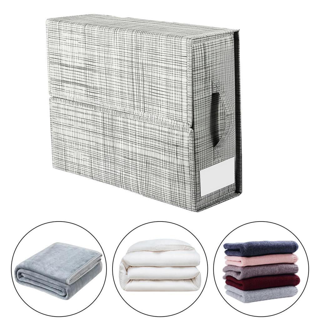 Bed Sheet Set Organizer Fabric Storage Bins Closet Foldable Bedding for Quilt
