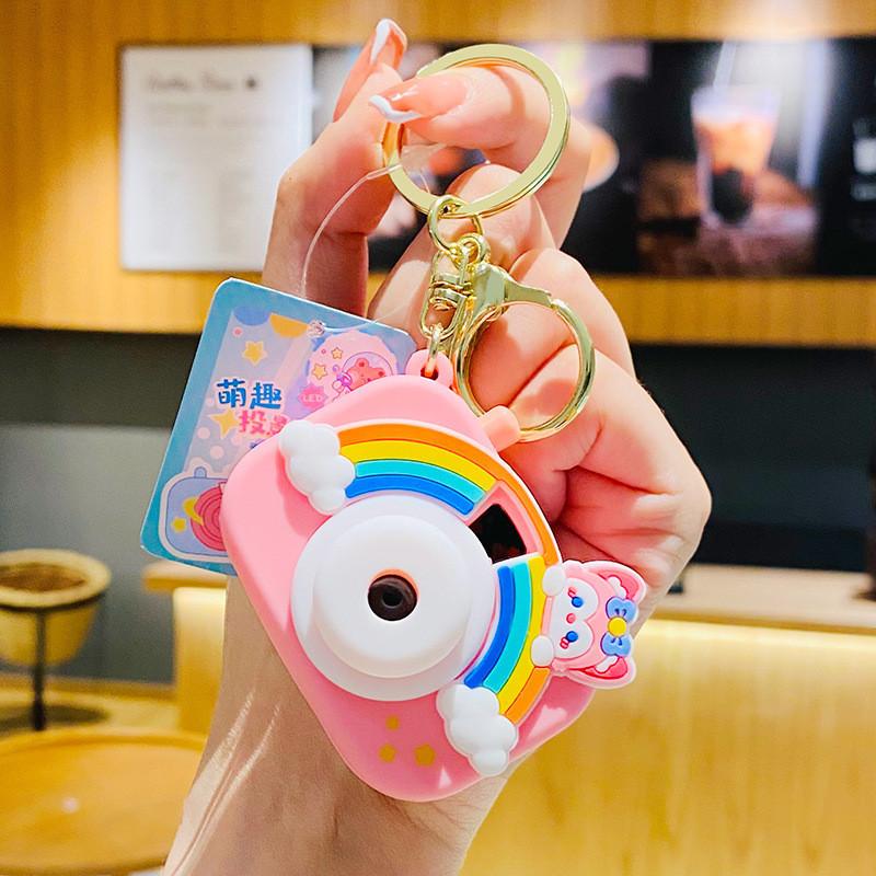 Camera Rainbow Projection Keychain Student Backpack Pendant Creative Gift Toys