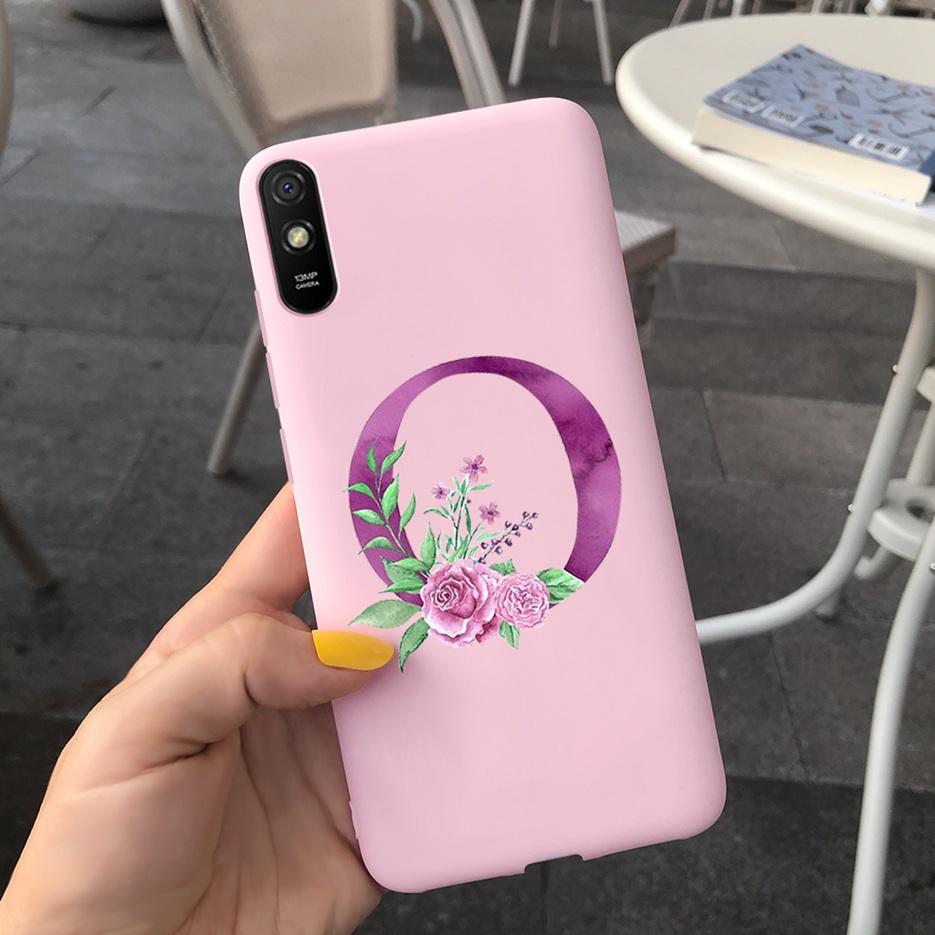 For Xiaomi Redmi 9A Case Silicone Soft TPU Back Phone Protector Shell For Xioami Redmi 9AT 9 A Redmi9A T Cute Letters Cover Bags