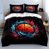 Basketball Themed Decoration Set Multiple Sizes Kid'S And Adults' Bedroom Exquisite 3Pc Bedding Set, Gift
