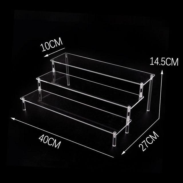 Ladder Acrylic Display Stand for Funko Figures,Cosmetics,Cupcake Perfume,Doll;Display Riser Rack Shelf for Decoration Organizer