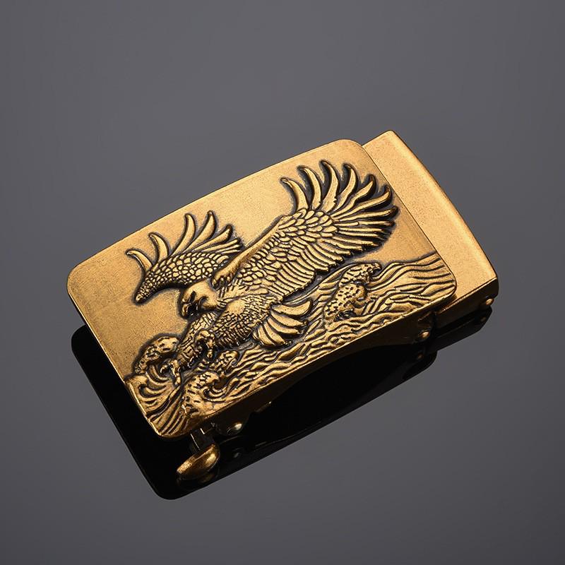 Men's Retro Leather Belt with Chinese Dragon Alloy Automatic Buckle