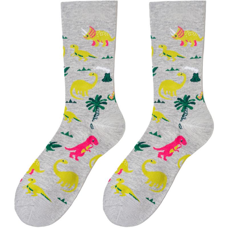 Funny Animal Cotton Crew Socks Colorful Novelty Cartoon Giraffe Dog Pattern Happy Casual Socks For Men Women