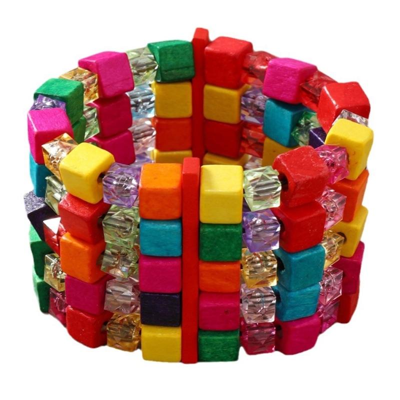 Elegantes Armband aus Holz- und Acrylperlen Elastisches Bequemes Armband Handgefertigtes Schmuckzubehör Geschenk für Sie