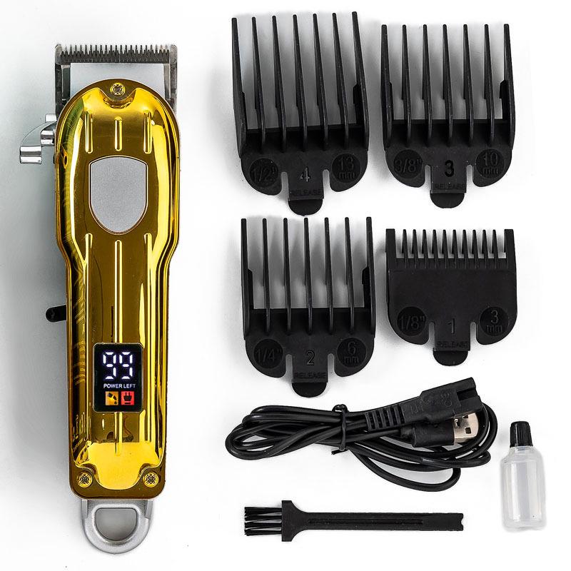 Retro Electric Hair Clipper with LCD Display – Rechargeable Barber Tool for Bald Head, Carving & Gradient Styles
