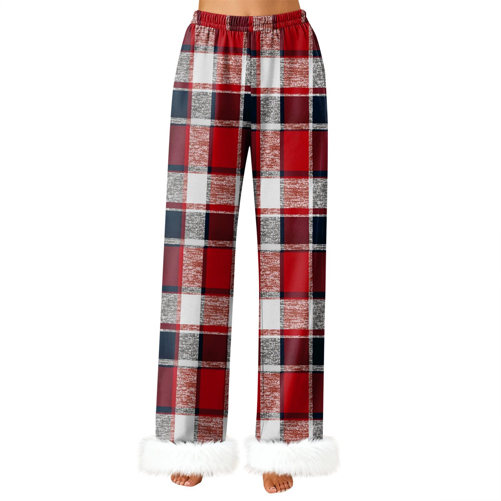 

Жіночі модні повсякденні штани, штани в клітинку XL червоний