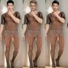 Sexy Adult Couple Sex Man's Fishnet Lingerie Jumpsuits Male Sheer Babydoll Nightwear Sleepwear Porn Gentlemen Underwear