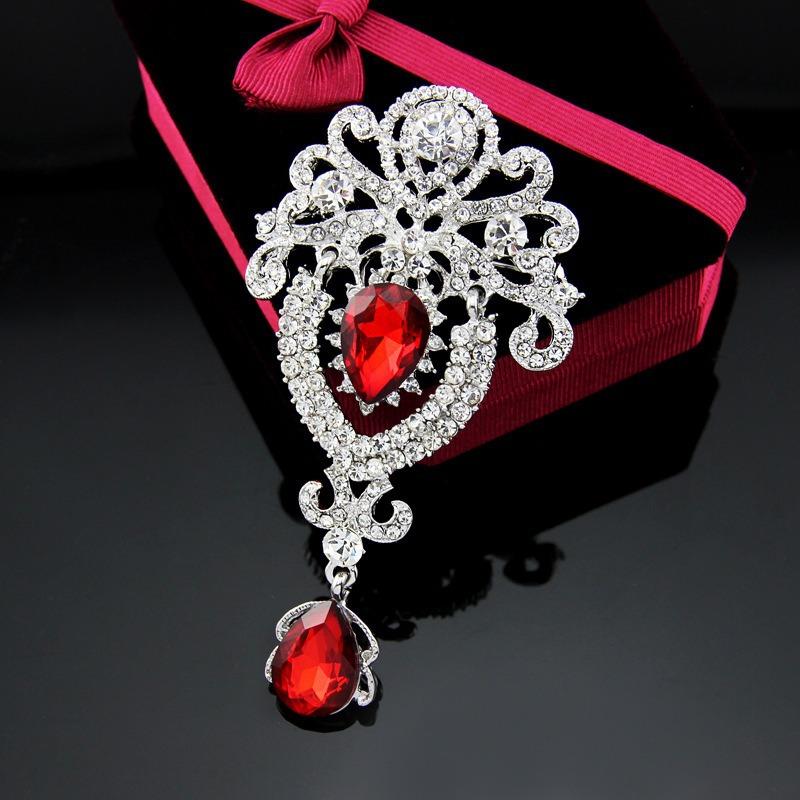 

Fashion Luxury Rhinestone Crystal Waterdrop Brooch For Women Clothing Coat Jewelry Accessries Gifts A3