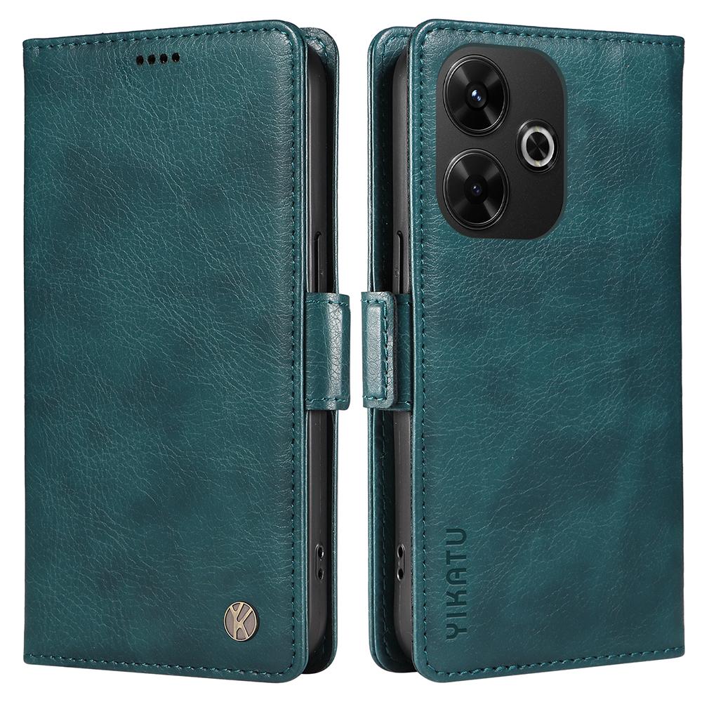 

YIKATU YK-007 Для Xiaomi Redmi 13 5G/13 4G Защитный чехол-подставка из ПУ кожи от царапин, чехол-кошелек для телефона B