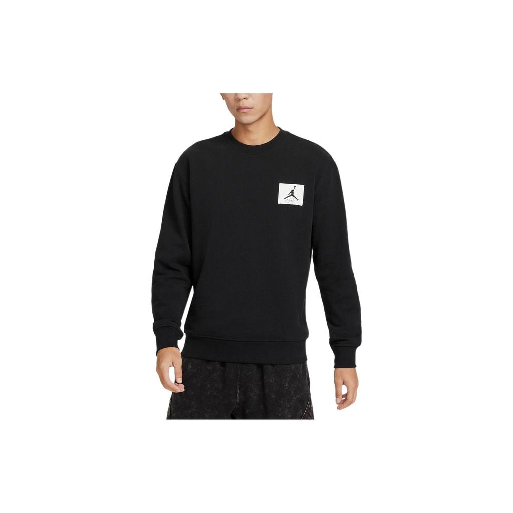 Jordan Logo Embroidered Fleece Pullover Sweatshirt Men Tops Black FB3910-010