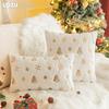 1PC LOZUJOJU Fashionable Christmas Style Pillow Cover Embroidered Gold Wire Cushion Cover for Sofa Living Room Bedroom Home Decor
