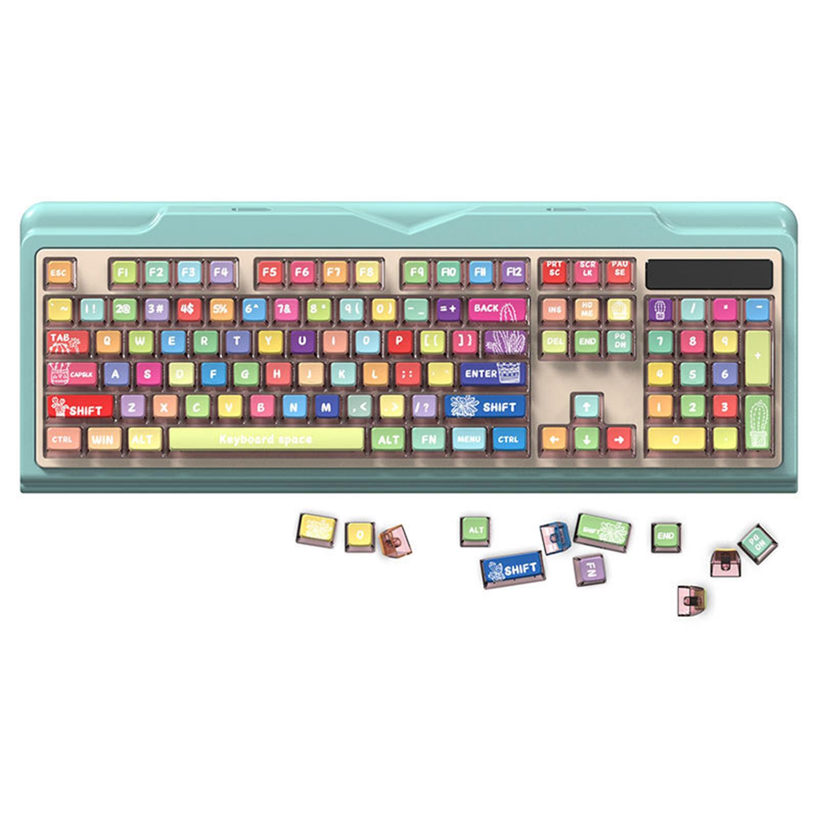 

Радужные колпачки для клавиш 116 клавиш PBT колпачки для клавиш с мультяшным аниме-дизайном для механической клавиатуры ASA Pudding Profile