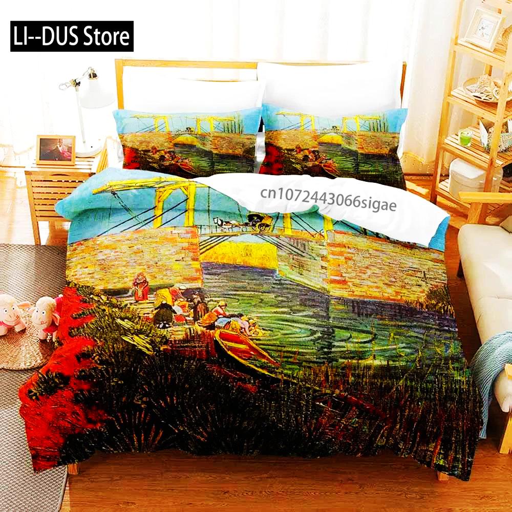 2022 Van Gogh Boys Bedroom Duvet Cover Single Double Full Queen King Size Retro Classic 3D Bedding Set Duvet Cover Bed Set