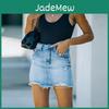 Denim Skirt Womens Comfortable Summer Casual Torn Raw Edge Halfbody Skirt Aline Skirt