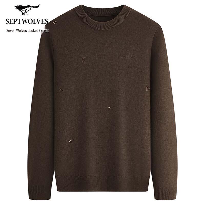 Septwolves Men s Dotted Embroidered Warm Sweater 2XL