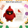 Yousheng Crochet Red Bird Emotional Support Ornament with Inspirational Card Pocket-Sized Hug Companion Positive Bird Gift for Women Loved Ones