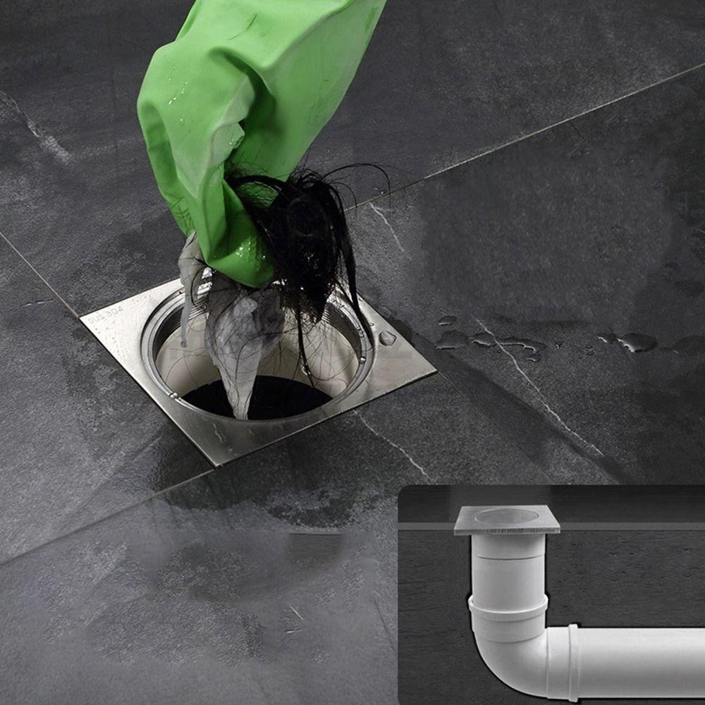 Square Shower Floor Drain with Cleaning Port Drainage Port Durable Cleanout  Floor Drain  Bathroom