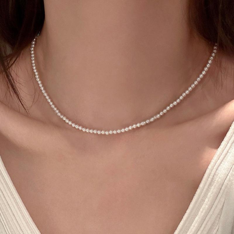 Turquoise Pearl Necklace Stacked Women's Accessories Summer Collarbone Chain High-end Light Luxury Niche Pendant Neck Chain Jewelry