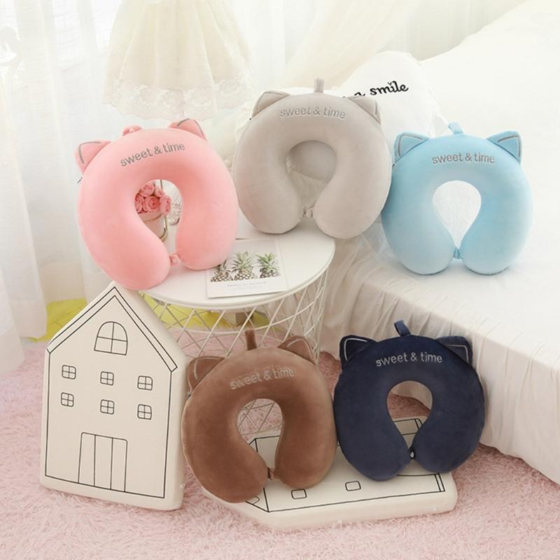Ushaped Travel Pillow Cartoon Animal Neck Pillows for Travel Office Work Home