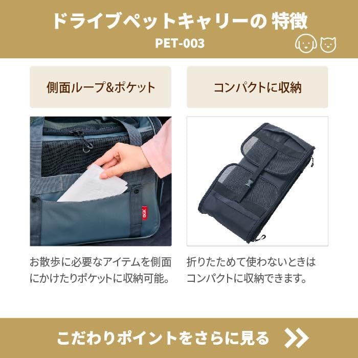 OGK Giken Drive Haustiertransportbox Drive Auto Ausflug Hund/Katze PET-003