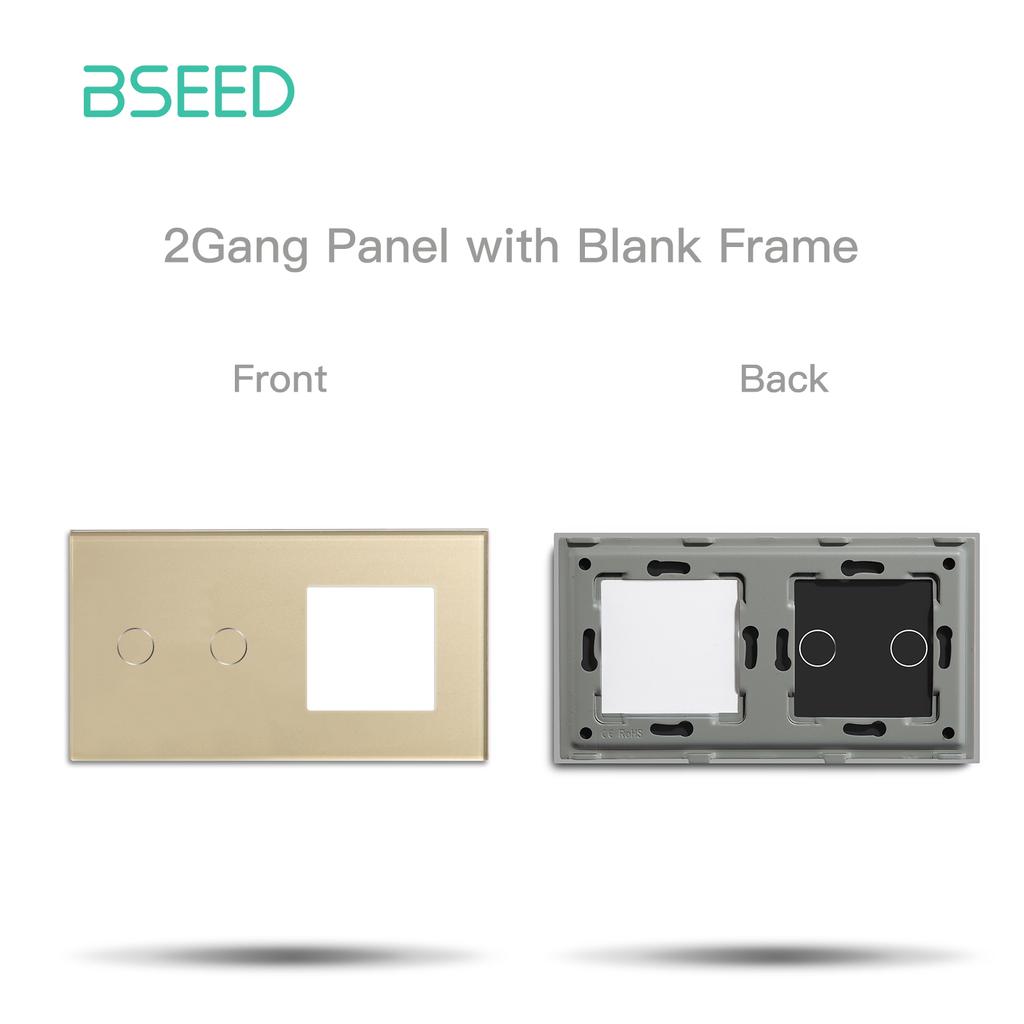 BSEED 1/2/3Gang Touch Switches 1/2/3Way Function Base Sensor Glass Panel EU Wall Sockets USB Type-c Plug DIY Free Combination