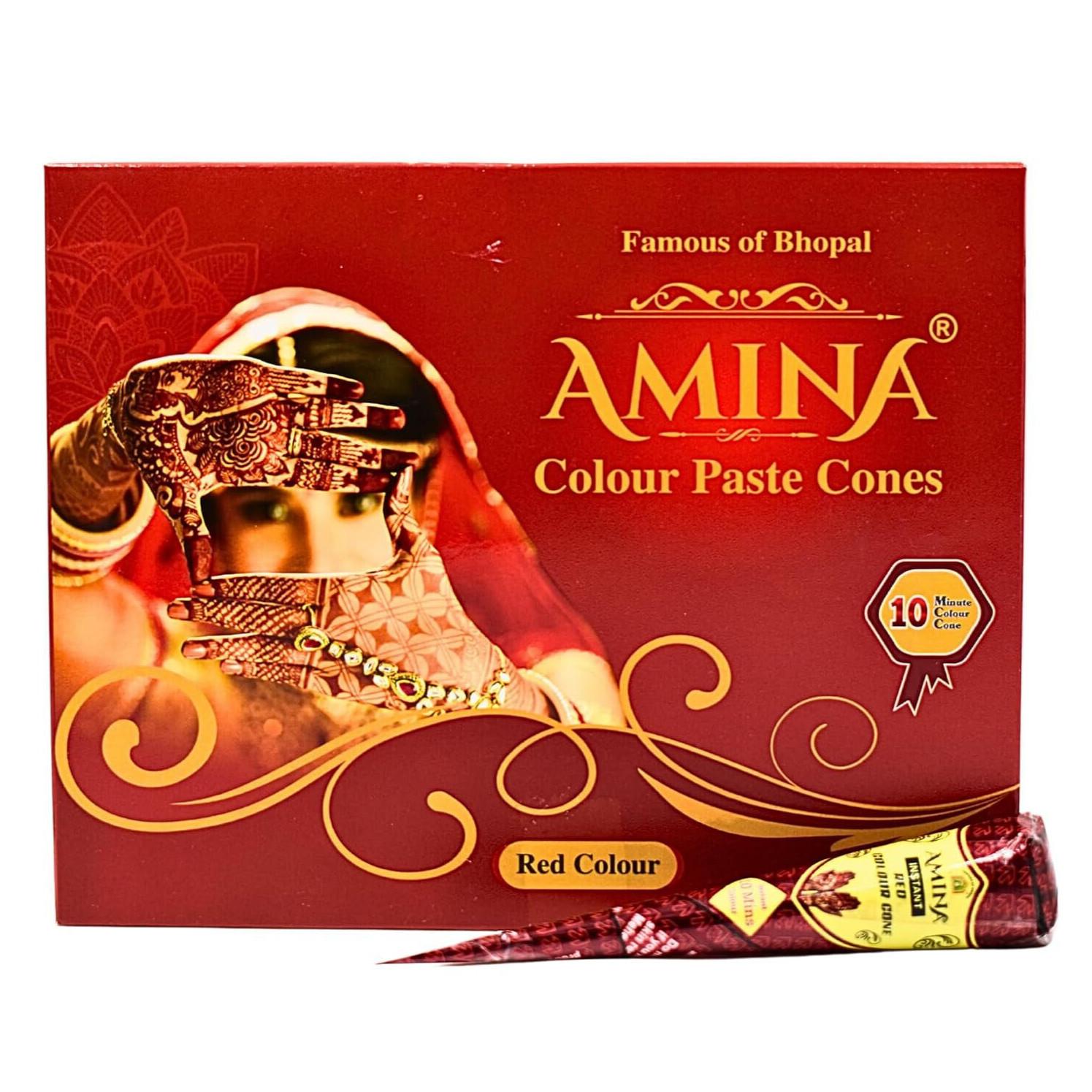 

Indian Traditional Amina Mehandi Paste Tattoo Cone Red Color For Women Zr-1449