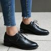 Fashion Luxury Leisure Daily Oxfords Shoes 2025 New Round Toe Lace Up Large Female Low Heels Shoes Office Comfy Dress Up Women Shoes