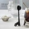 Cartoon Giraffe Shape Coffee Spoon Cute Design Black Powder Quantitative Long Handle Scoops Plastic Coffee Spoons Kitchen Decor