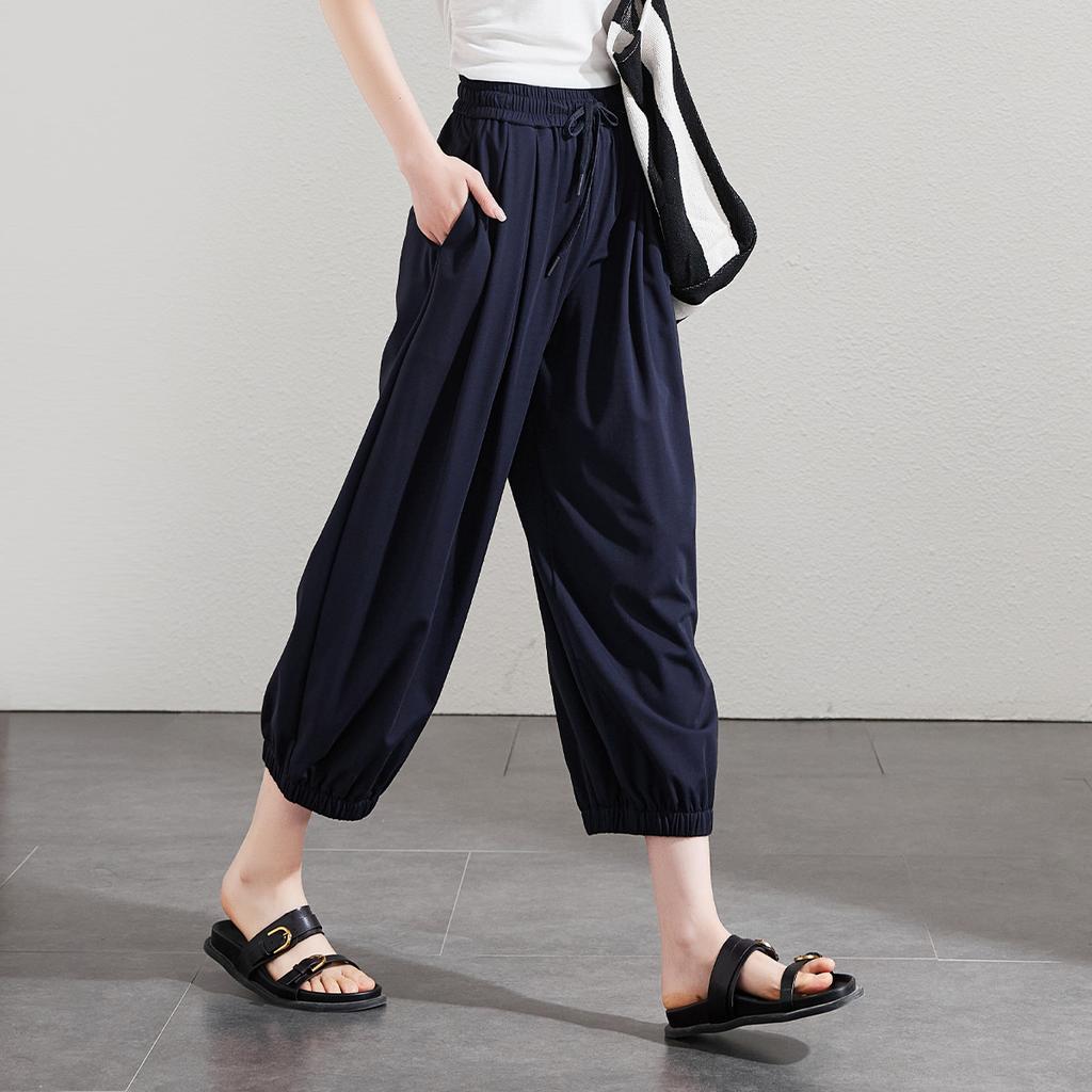 Comfortable Summer Slim Leg Tied Pants for Women