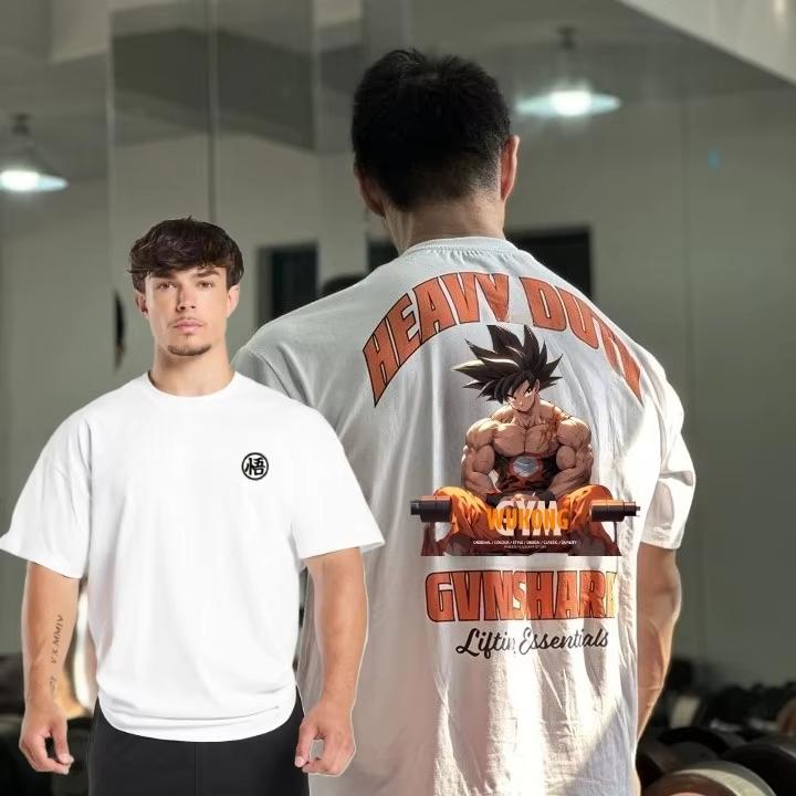 

2026 new Dragon Ball Pure Cotton Sun Wukong Printed Casual Sports Fitness Tshirt Retro Harajuku Style Unisex Tshirt Top S