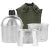 Aluminum Water Canteen Cup Stove Pouch Set Portable Military Canteen with Cup for Camping Survival  Hiking Backpacking