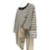 2218 Embroidered Brushed Striped Mid-Length T-Shirt - Early Spring 2023 Edition for Women