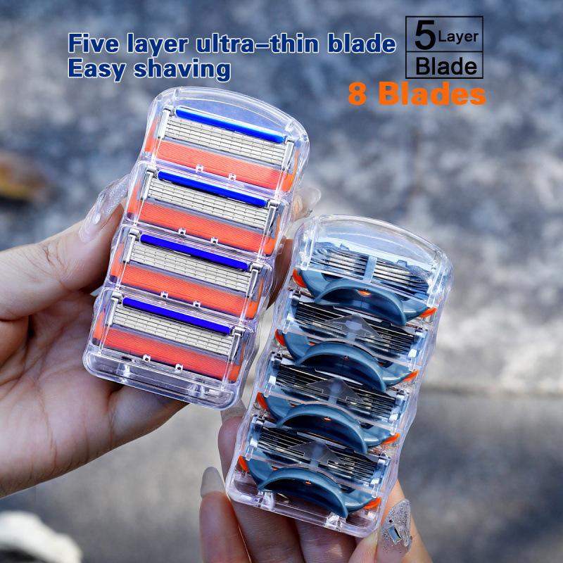 5-lagige manuelle Rasierklingen-Ersatzpackung - 4 Stück (Auf Lager)