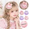 Sweet Pink Bunny Ear Hair Clip Lace Trim Lolita Hair Accessory Cute Hair Clip  Cosplay Party