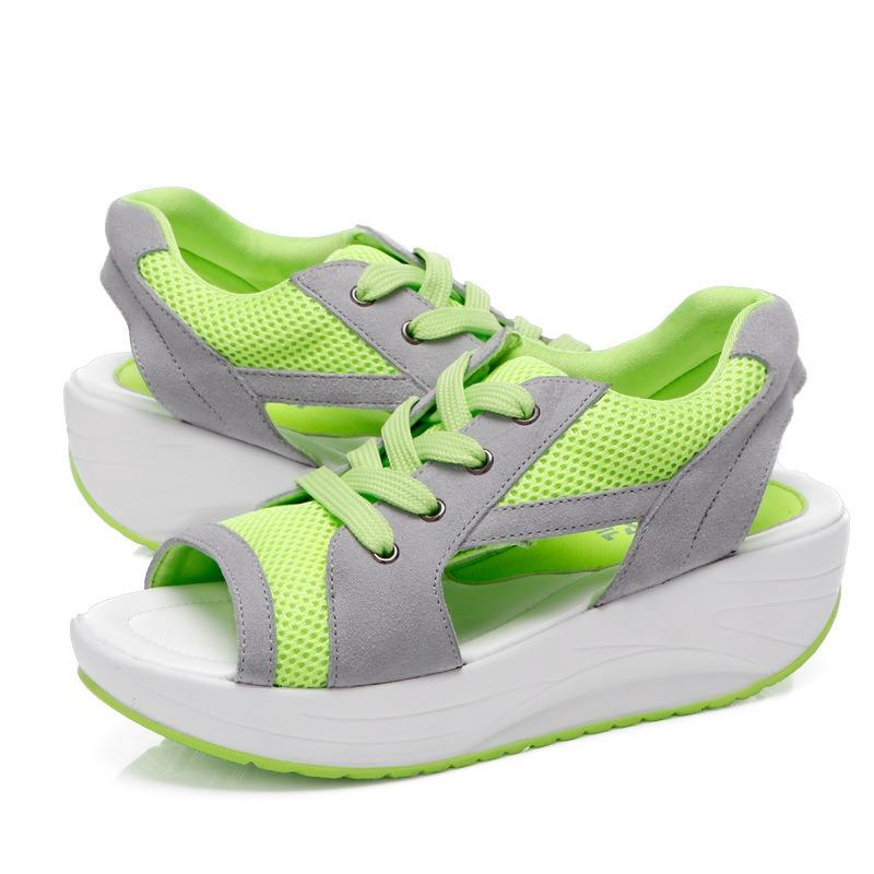 Summer Fish Mouth Thick Sole Heightening Rocking Shoes Sandals Casual Loose Cake Women's Shoes Fashion Sports Shoes