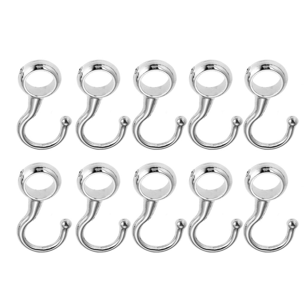 DRELD 10pcs Wardrobe Hanging Tube Pipe Rod Hooks Kitchen Pan Hook Bathroom Hook Hanger for Towel Clothes 16mm/19mm/22mm/25mm