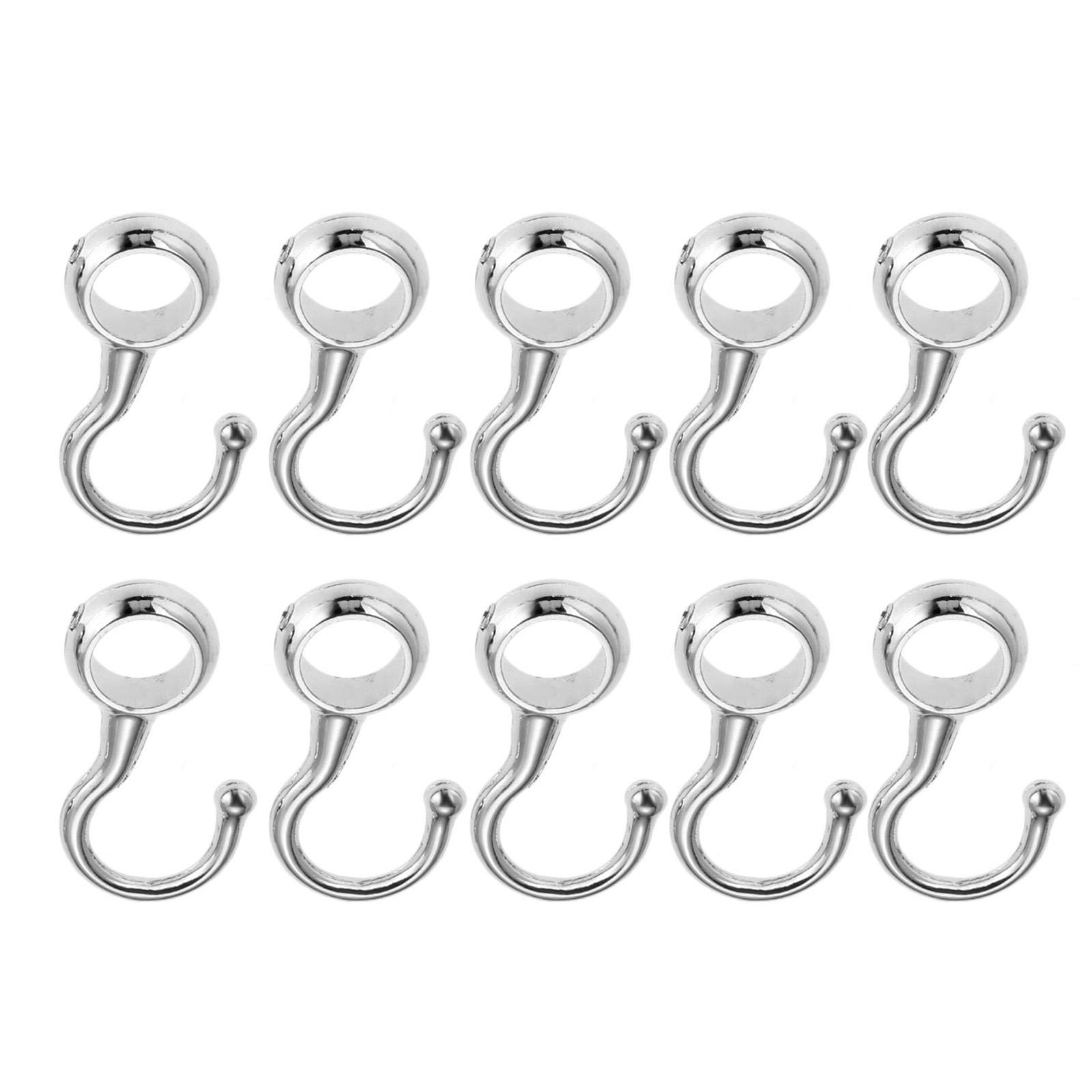 DRELD 10pcs Wardrobe Hanging Tube Pipe Rod Hooks Kitchen Pan Hook Bathroom Hook Hanger for Towel Clothes 16mm/19mm/22mm/25mm