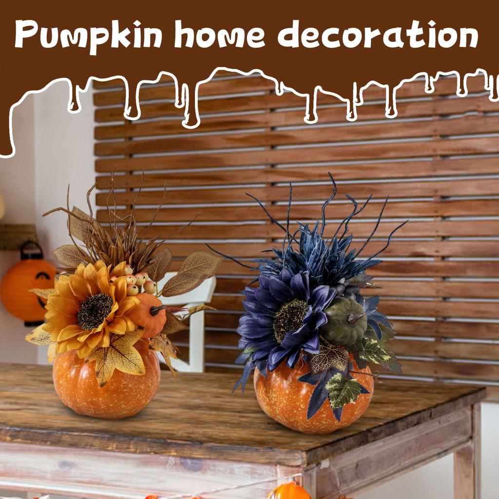 Thanksgiving Festival Large Pumpkin Ornament Home Decoration Desktop Maple Leaf Sunflower Ornament