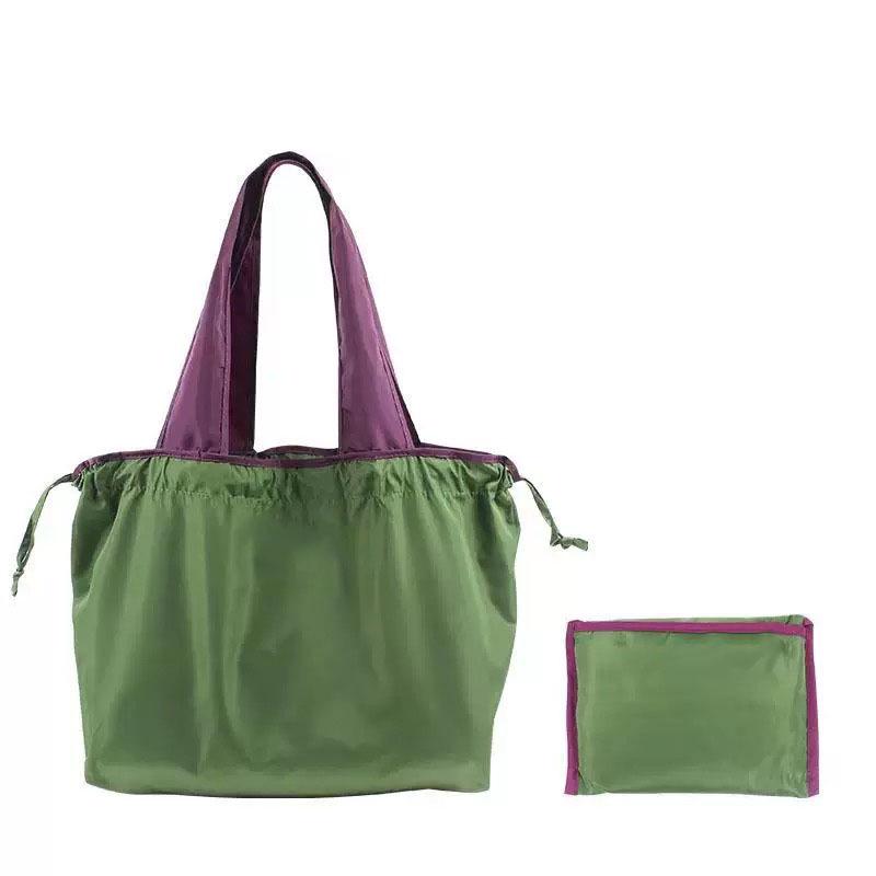 

Большая складная экологичная хозяйственная сумка с кулиской