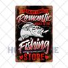 Fish Vintage Posters Sign Metal Plates Fisherman Fishing Solves Rules Classic Salmon Plaques Home Decoration Accessories 20X30CM