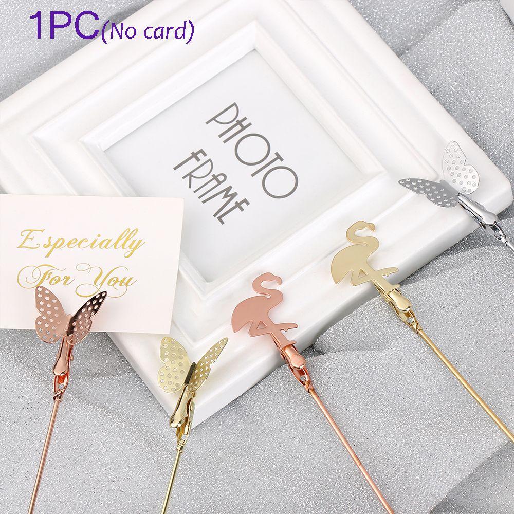 

Decoration Wedding Supplies Flamingo Pattern Butterfly Shape Clamps Stand Place Card Photos Clips butterfly срібний