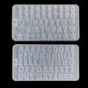 2 Pcs/Set DIY Crafts Polymer Clay UV Epoxy Mold English Letters Mold Alphabet Numbers Keychain Resin Mold Silicone Mould