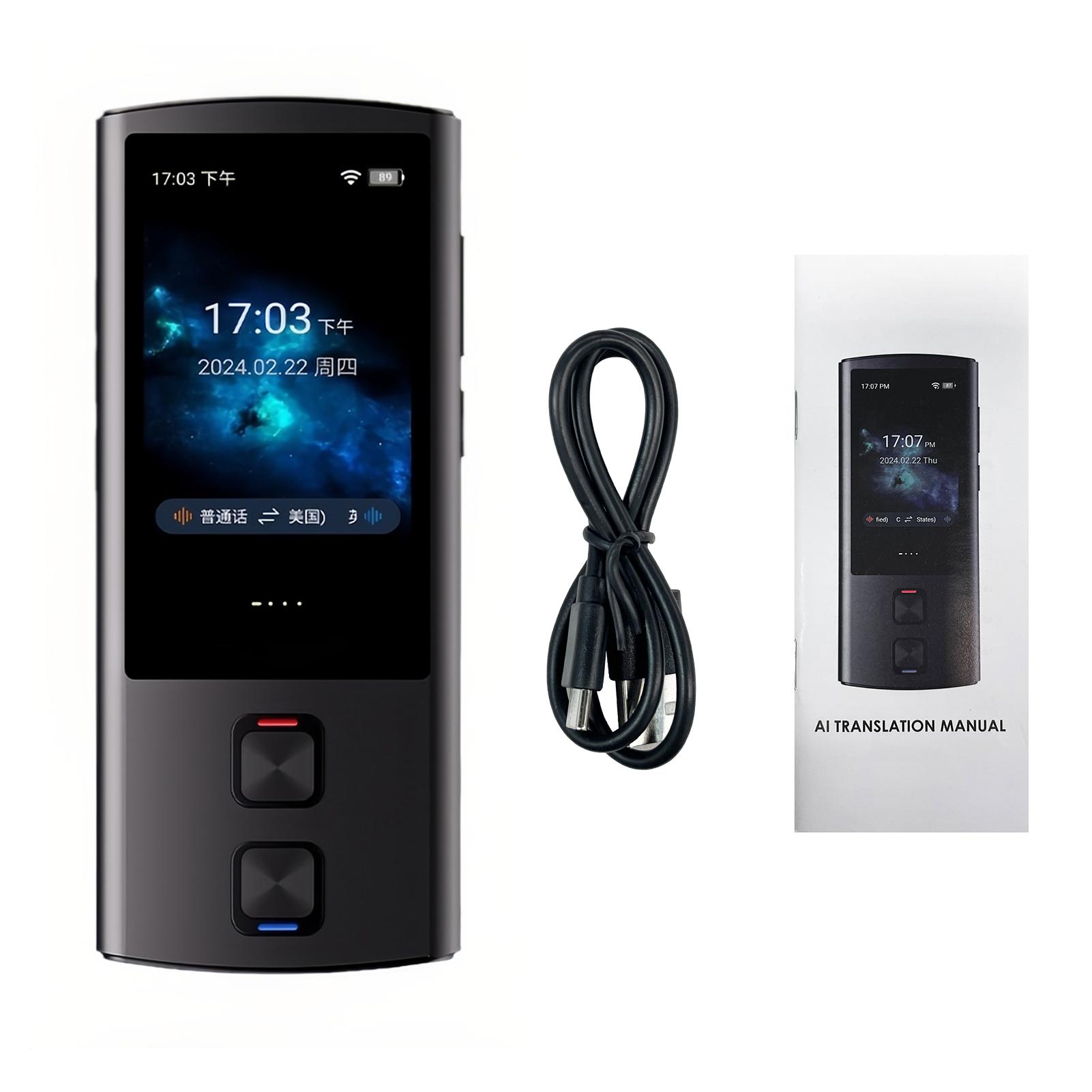 

138 Languages Voice Device Translating Text / Photo Translate Support Voice Video Recording ChatGPT T17 Language Translator чорний