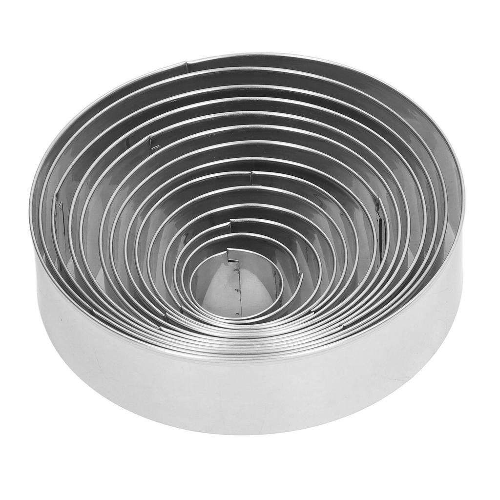 14Pcs Cake Ring Mold Stainless Steel Round Bread Cutter Mold Cooking Accessory for Kitchen